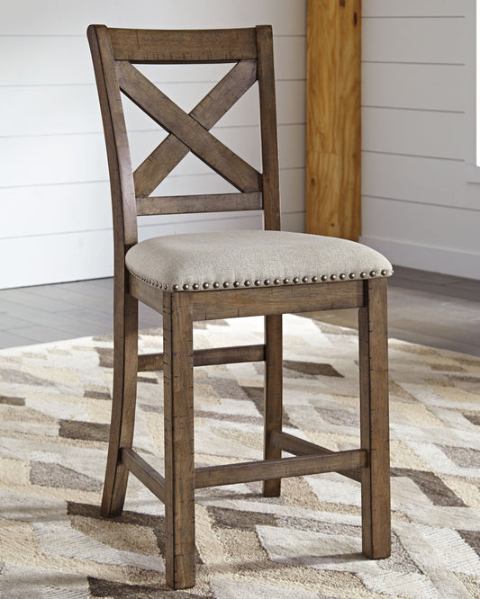 Moriville - Beige - Upholstered Barstool (Set of 2) - Hornell Furniture Outlet