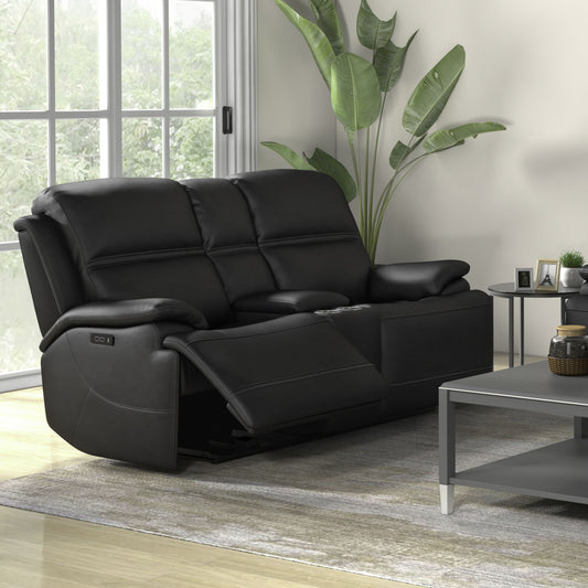 Bentley - Loveseat With Console P2 & ZG - Graphite - Hornell Furniture Outlet