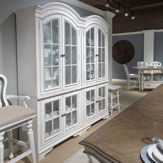 Magnolia Manor - Display Cabinet - Antique White / Weathered Bark - Hornell Furniture Outlet