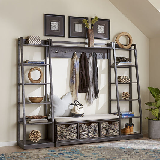 Mill Creek - 3 Piece Wall Unit Set - Dark Brown - Hornell Furniture Outlet