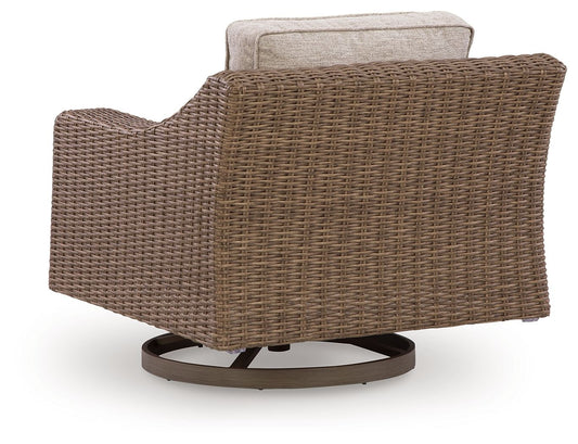Laguna Heights - Swivel Lounge With Cushion - Beige - Hornell Furniture Outlet