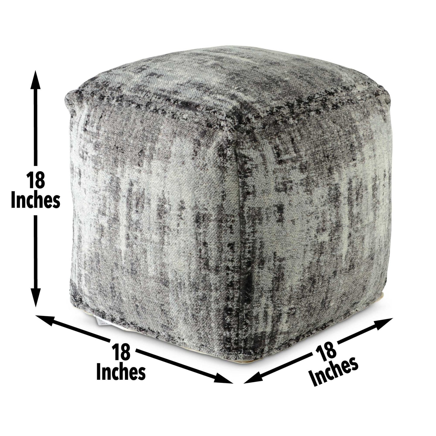 Hazel - Square Pouf - Dark Gray - Hornell Furniture Outlet