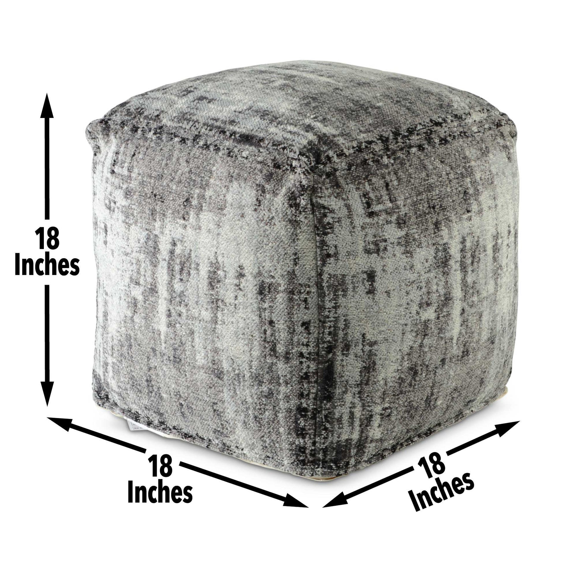 Hazel - Square Pouf - Dark Gray - Hornell Furniture Outlet