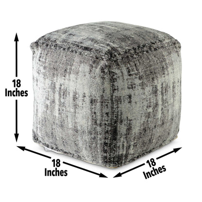 Hazel - Square Pouf - Dark Gray - Hornell Furniture Outlet