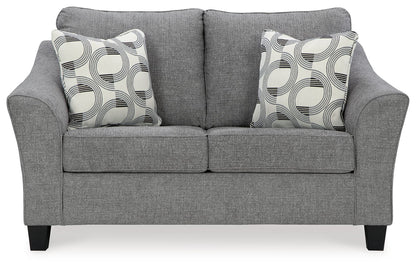 Mathonia - Smoke - Loveseat - Hornell Furniture Outlet