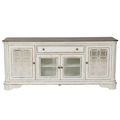 Magnolia Manor - EnteRTAinment TV Stand - Weathered Bisque - Hornell Furniture Outlet