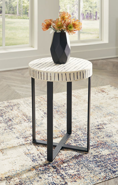 Crewridge - Black / Cream - Accent Table - Hornell Furniture Outlet