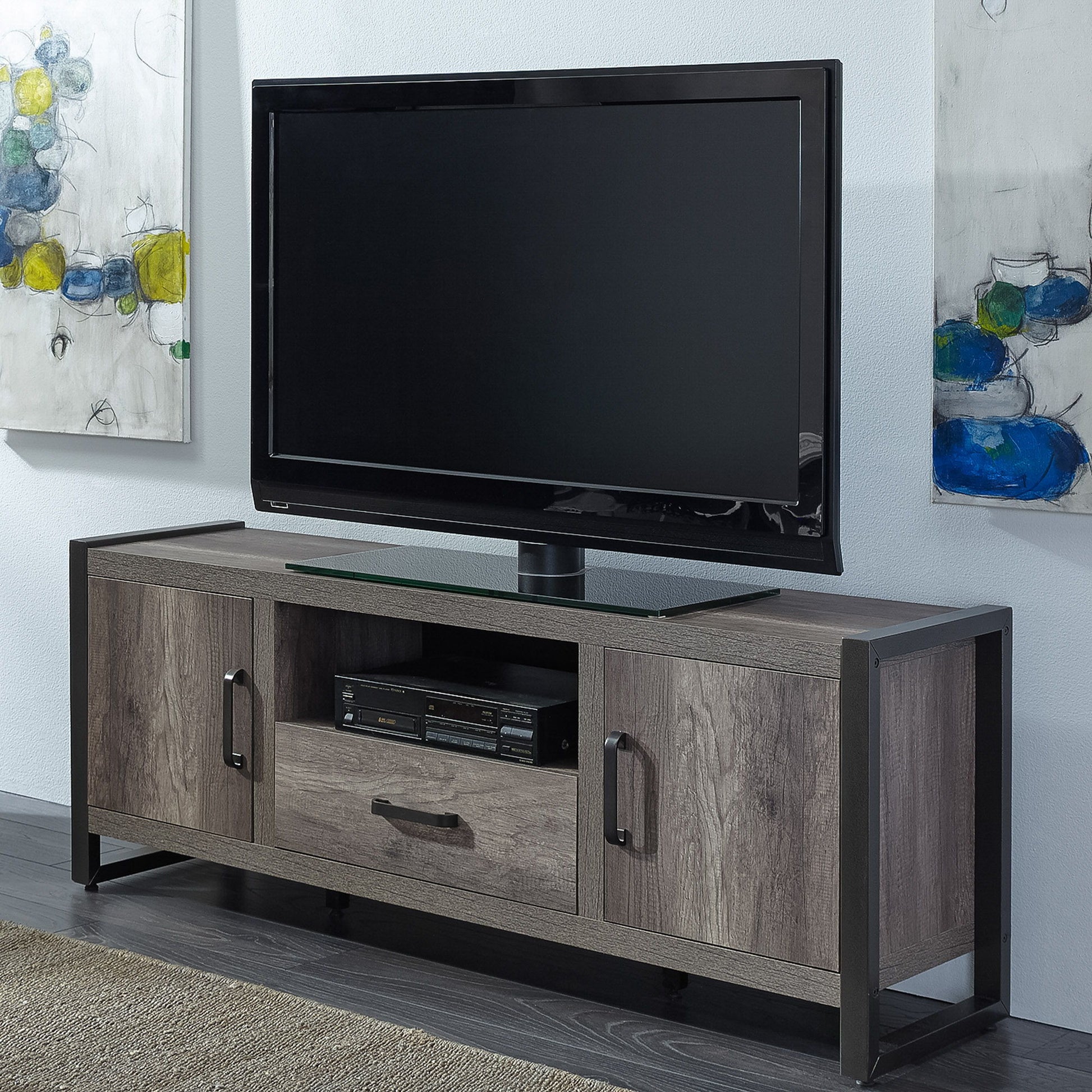 Tanners Creek - Entertainment TV Stand - Dark Gray - Hornell Furniture Outlet