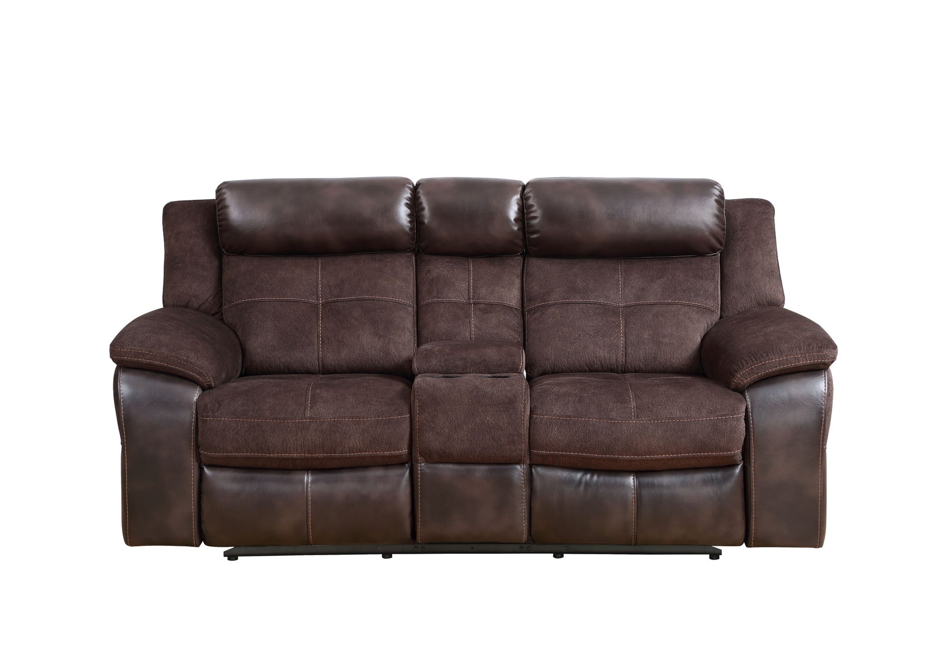 Pueblo - Manual Recliner Console - Dark Brown - Hornell Furniture Outlet