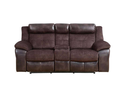 Pueblo - Manual Recliner Console - Dark Brown - Hornell Furniture Outlet