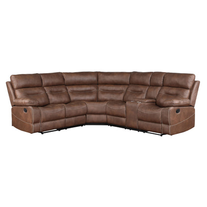 Rudger - 3 Piece Sectional (LAF, RAF, Wedge) - Brown - Hornell Furniture Outlet