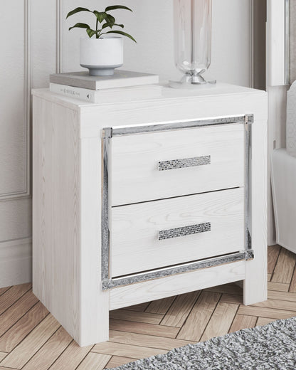 Altyra - White - Two Drawer Night Stand - Hornell Furniture Outlet