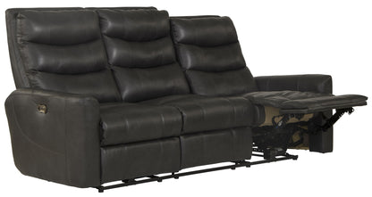 Bosa - Leather Power Reclining Sofa - Charcoal - Hornell Furniture Outlet