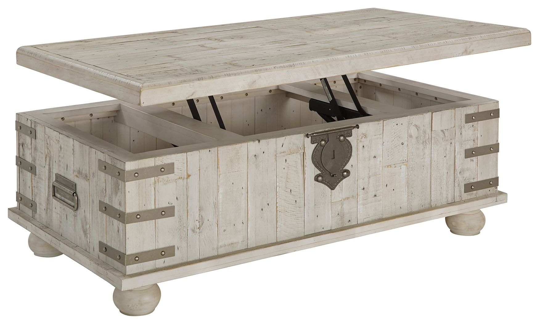 Carynhurst - White Wash Gray - Lift Top Cocktail Table - Hornell Furniture Outlet