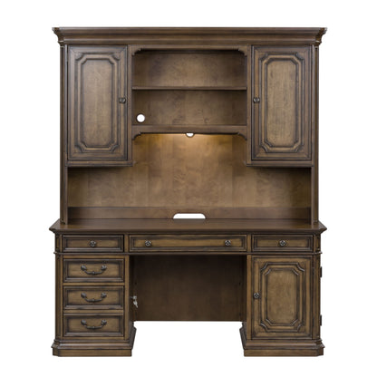Amelia - Jr Executive Credenza Set - Dark Brown - Hornell Furniture Outlet
