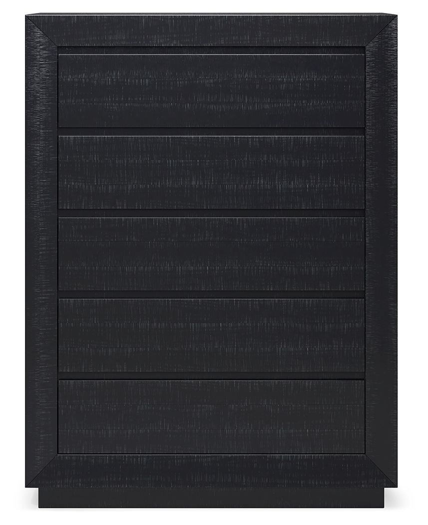 Londer - Black - Five Drawer Chest - Hornell Furniture Outlet