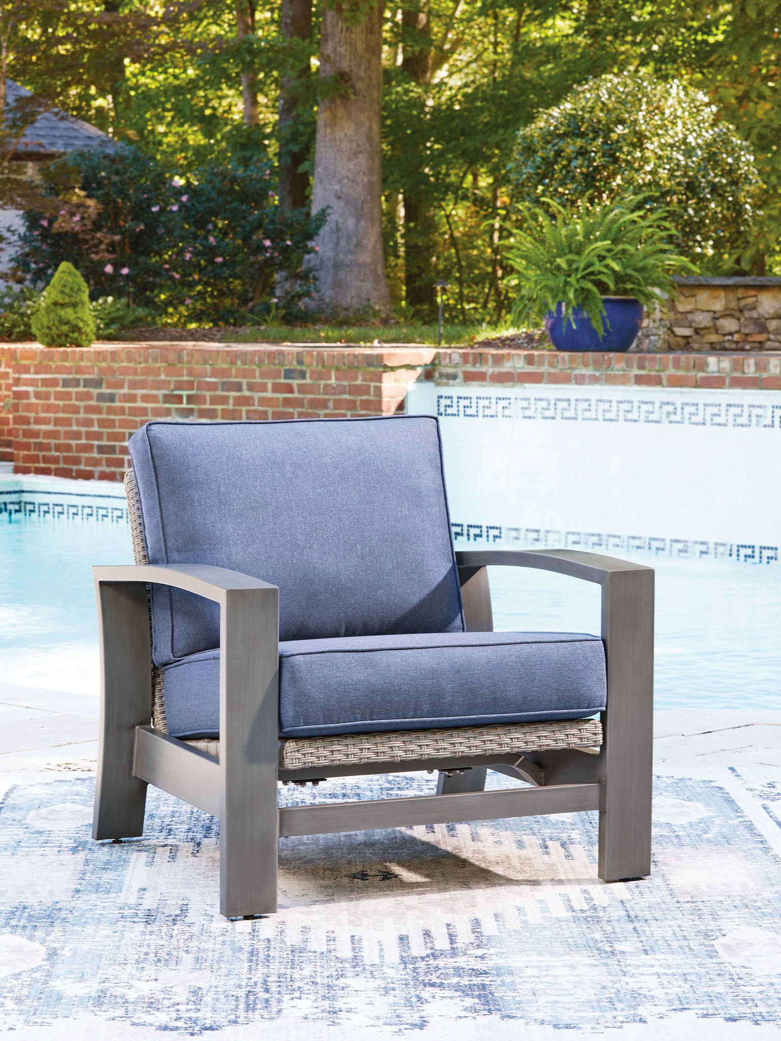 Half Moon Beach - Spring Lounge Chair - Blue / Gray - Hornell Furniture Outlet