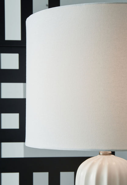 Clarkland - White - Ceramic Table Lamp (Set of 2) - Hornell Furniture Outlet