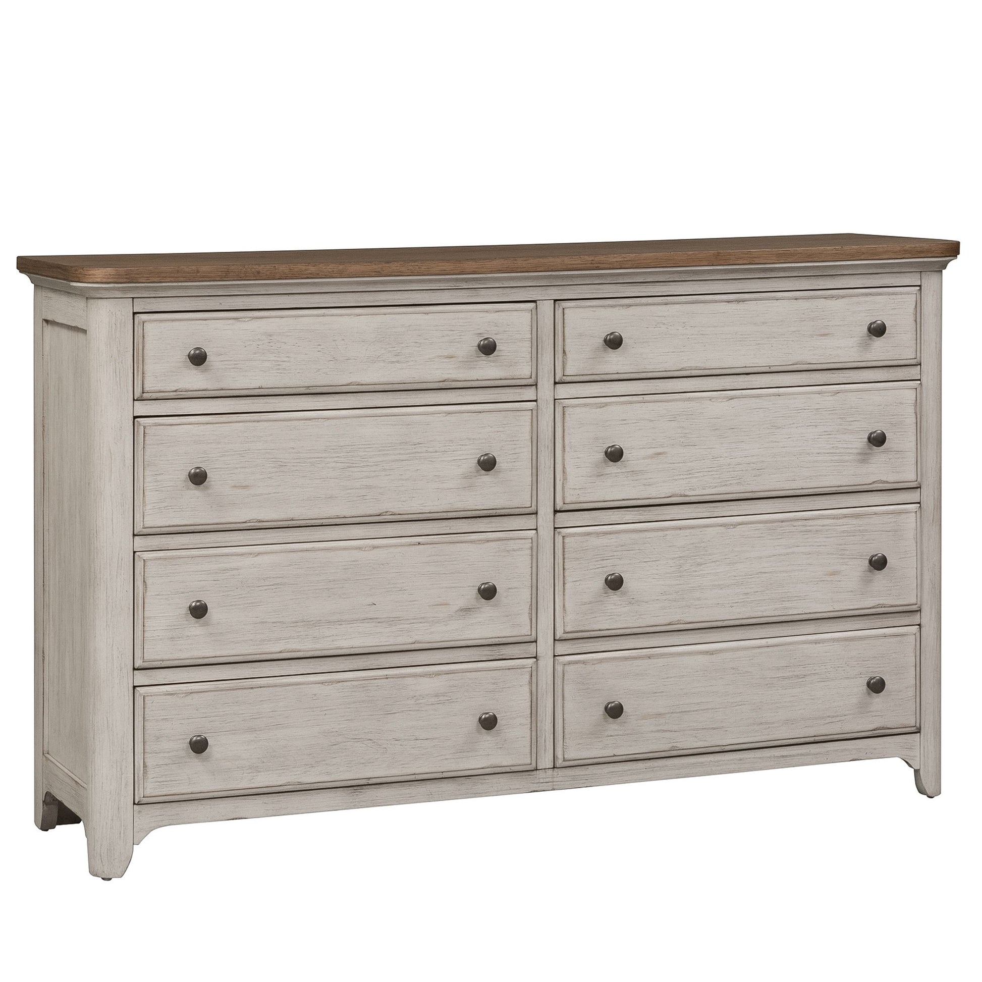 Farmhouse Reimagined - 8 Drawer Dresser - White - Hornell Furniture Outlet