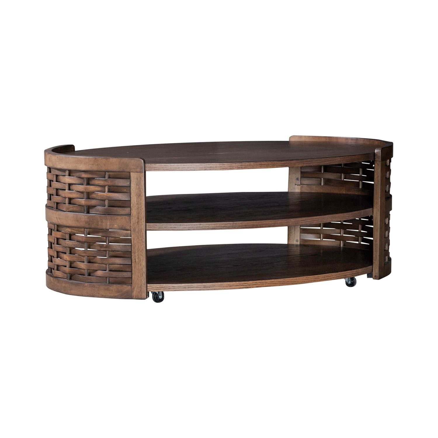 Warren Park - Oval Cocktail Table - Brown - Hornell Furniture Outlet