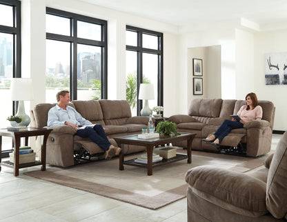 Reyes - Lay Flat Reclining Console Loveseat With Storage & Cupholders - Hornell Furniture Outlet