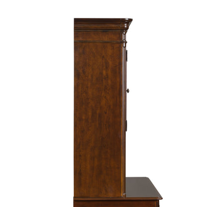 Brayton Manor - Jr Executive Credenza Hutch - Dark Brown - Hornell Furniture Outlet
