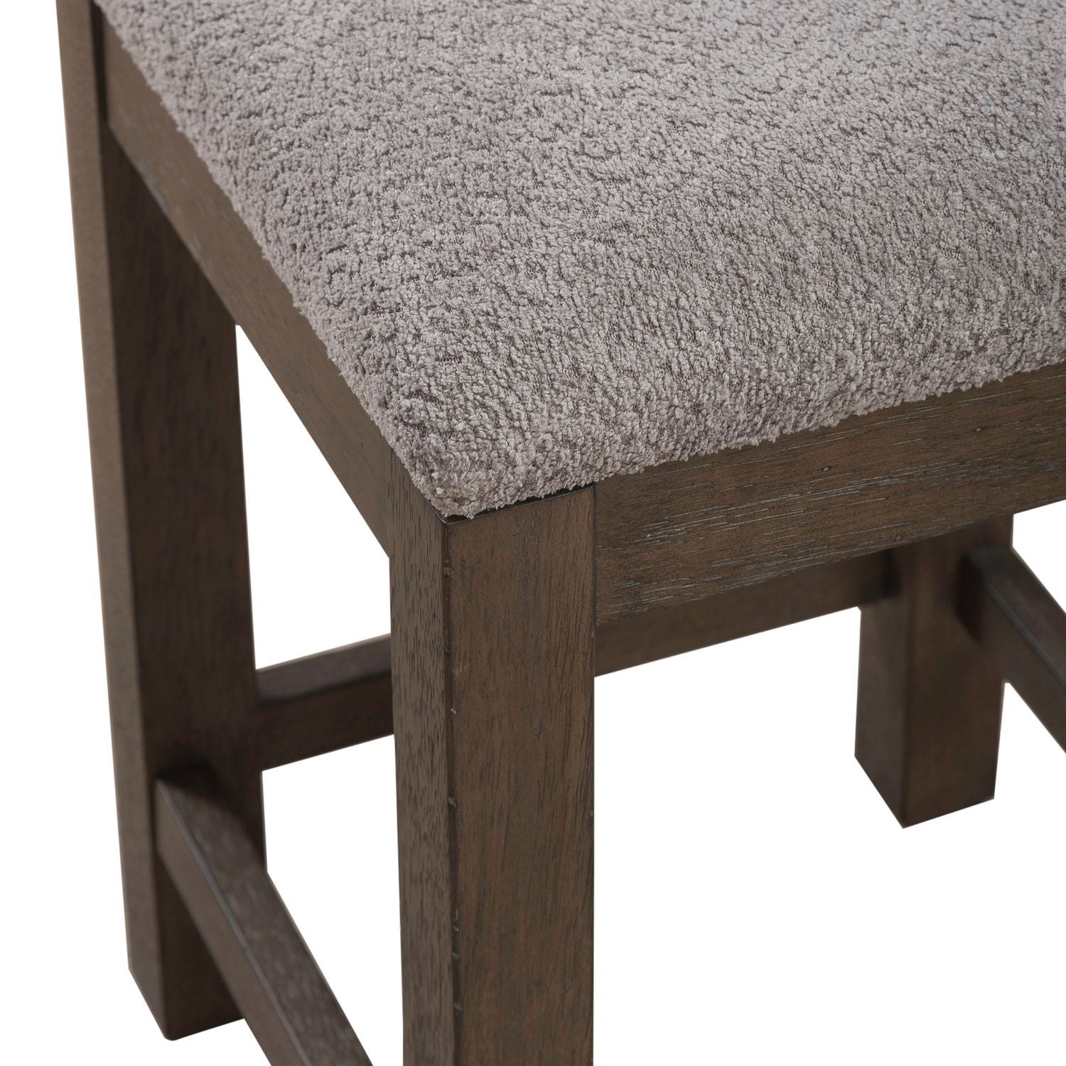 Cascade Falls - Upholstered Console Stool - Satin Espresso / Gray - Hornell Furniture Outlet