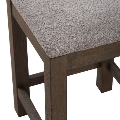 Cascade Falls - Upholstered Console Stool - Satin Espresso / Gray - Hornell Furniture Outlet