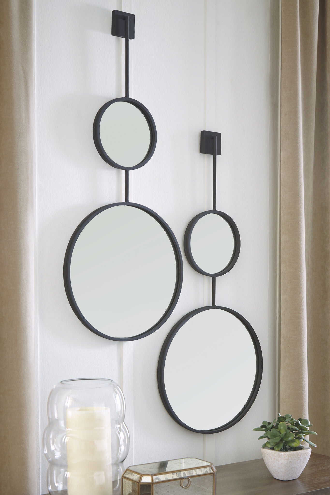Brewer - Black - Accent Mirror - Hornell Furniture Outlet