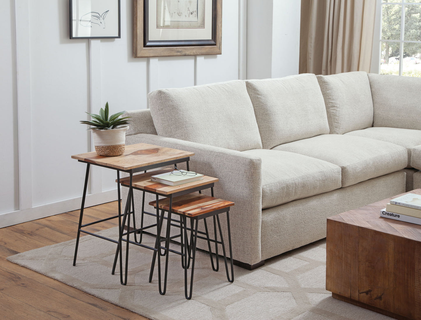 Tristan - Nesting Tables - Light Brown - Hornell Furniture Outlet