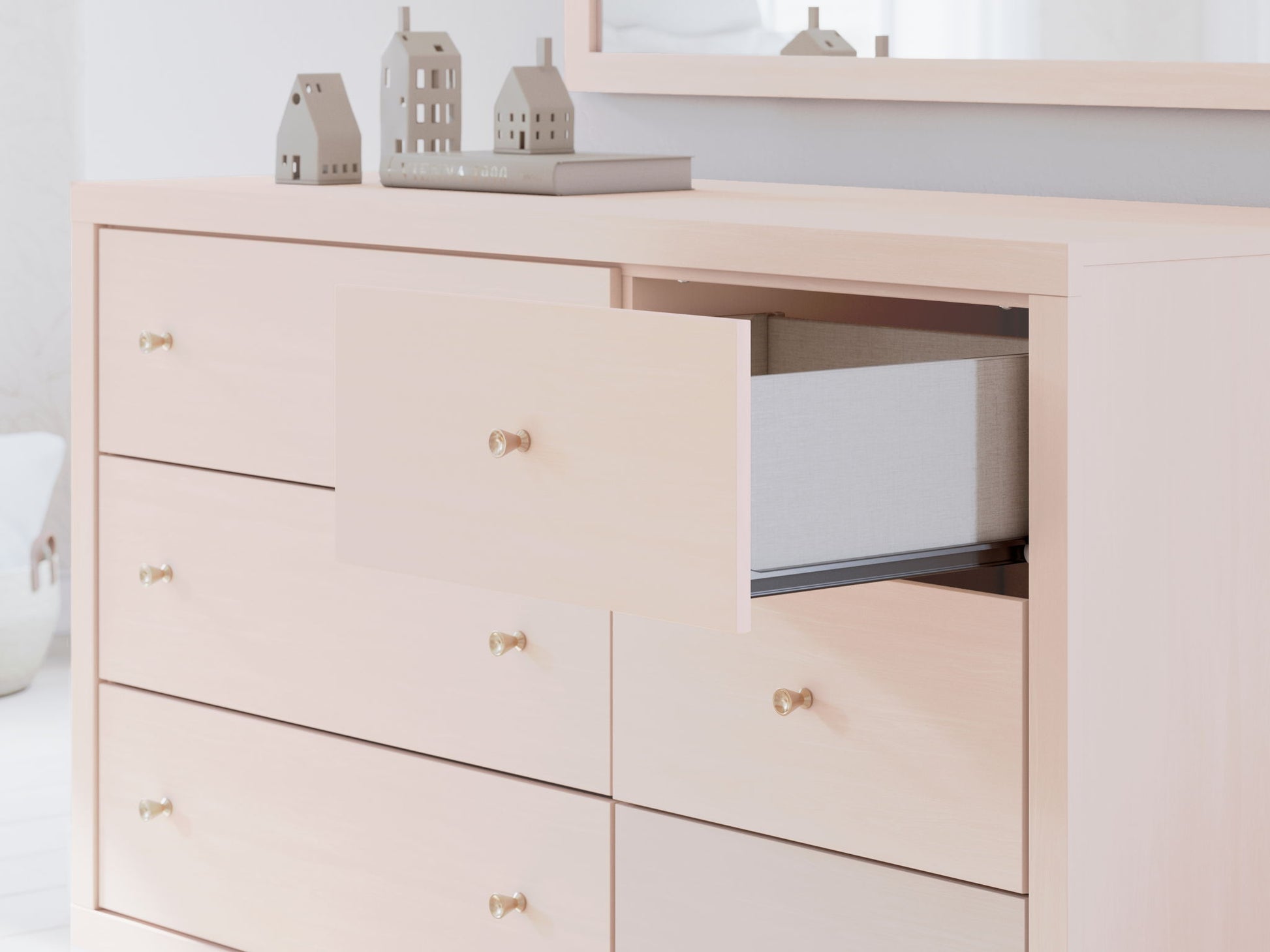 Wistenpine - Blush - Dresser And Mirror - Hornell Furniture Outlet