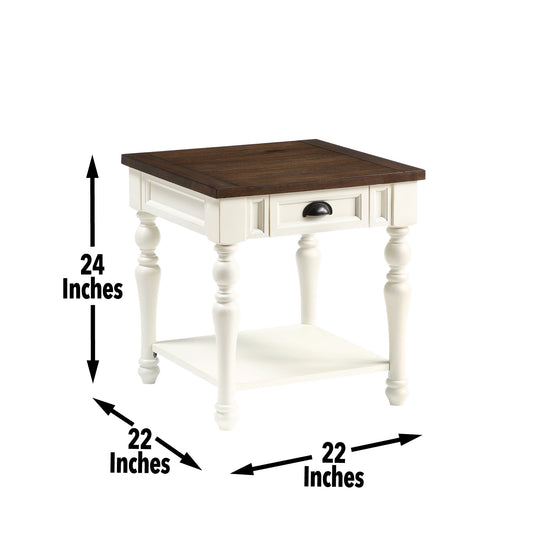 Joanna - End Table - White - Hornell Furniture Outlet