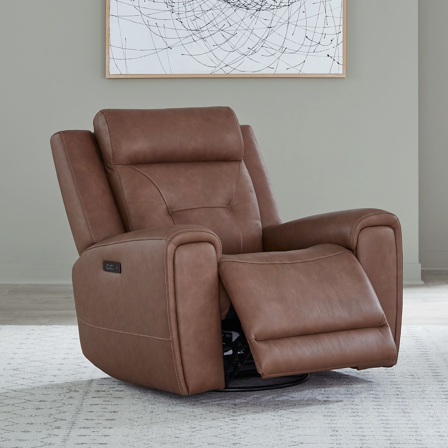 Beckham - Swivel Glider Recliner P2 - Brown - Hornell Furniture Outlet