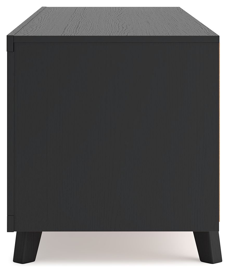 Danziar - Black - Extra Large TV Stand - Hornell Furniture Outlet