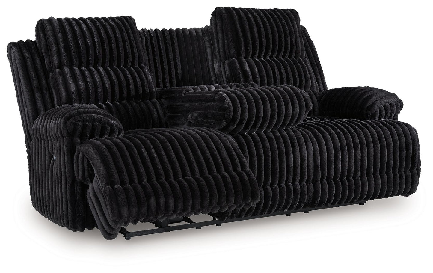 Rhine Falls - Reclining Power Sofa With Drop Down Table - Onyx - Hornell Furniture Outlet