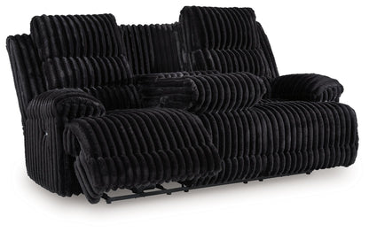 Rhine Falls - Reclining Power Sofa With Drop Down Table - Onyx - Hornell Furniture Outlet