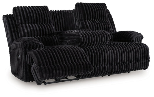 Rhine Falls - Reclining Power Sofa With Drop Down Table - Onyx - Hornell Furniture Outlet