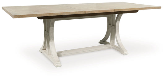 Shaybrock - Antique White / Brown - Rectangular Dining Room Extension Table - Hornell Furniture Outlet