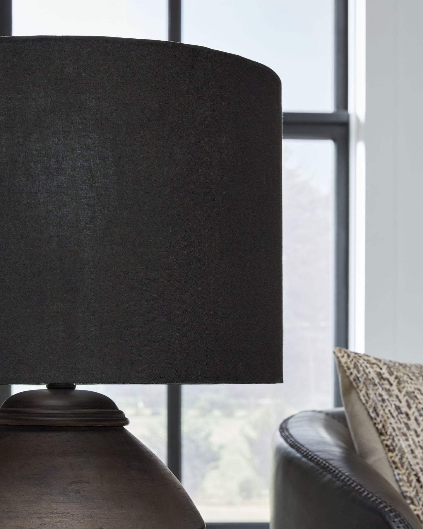 Naareman - Metallic Black - Terracotta Table Lamp - Hornell Furniture Outlet