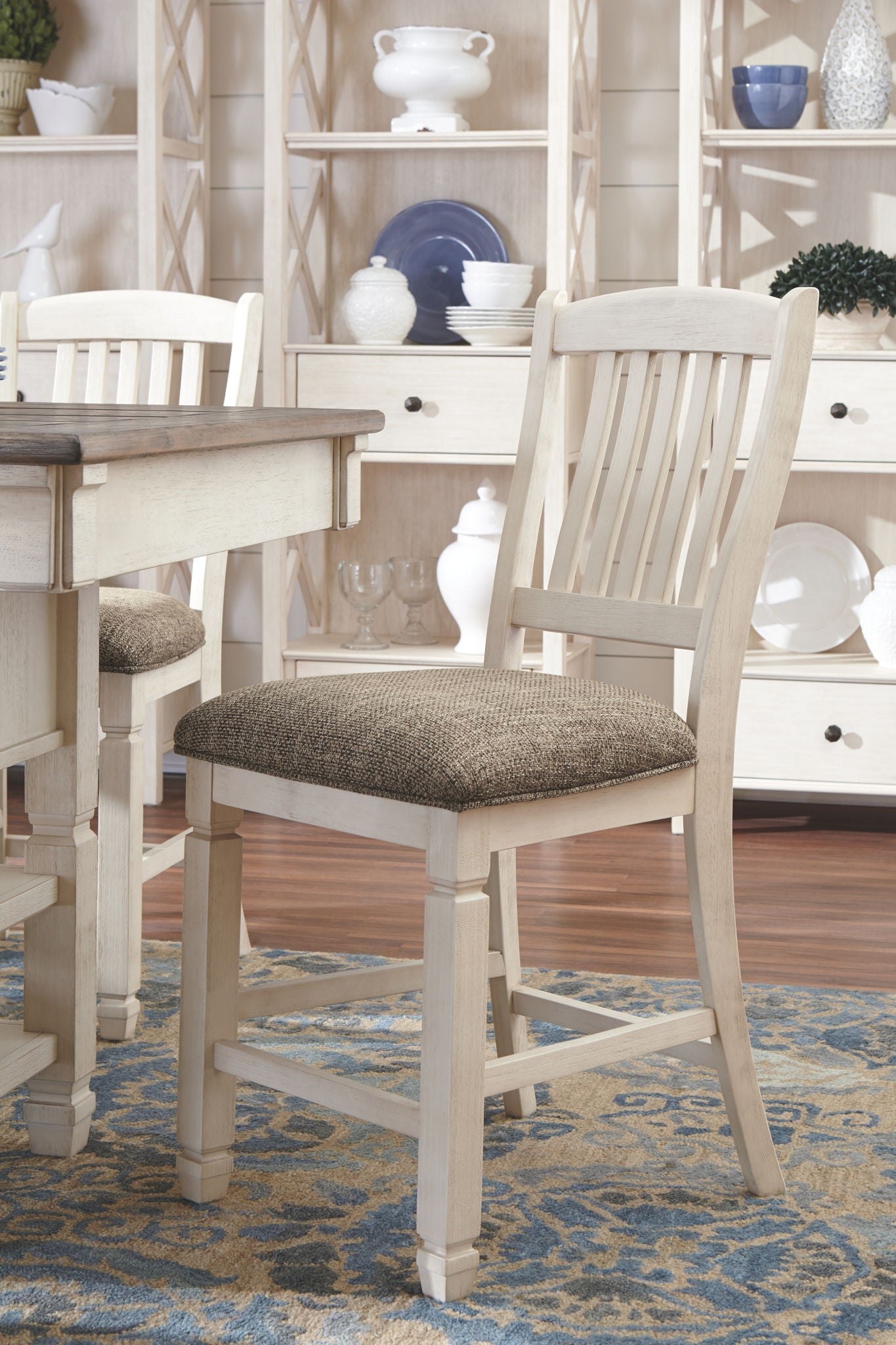 Bolanburg - Beige - Upholstered Barstool (Set of 2) - Hornell Furniture Outlet