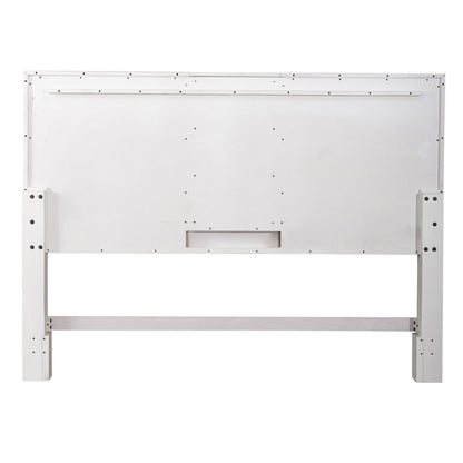 Mirage - King Travertine Panel Headboard - White - Hornell Furniture Outlet