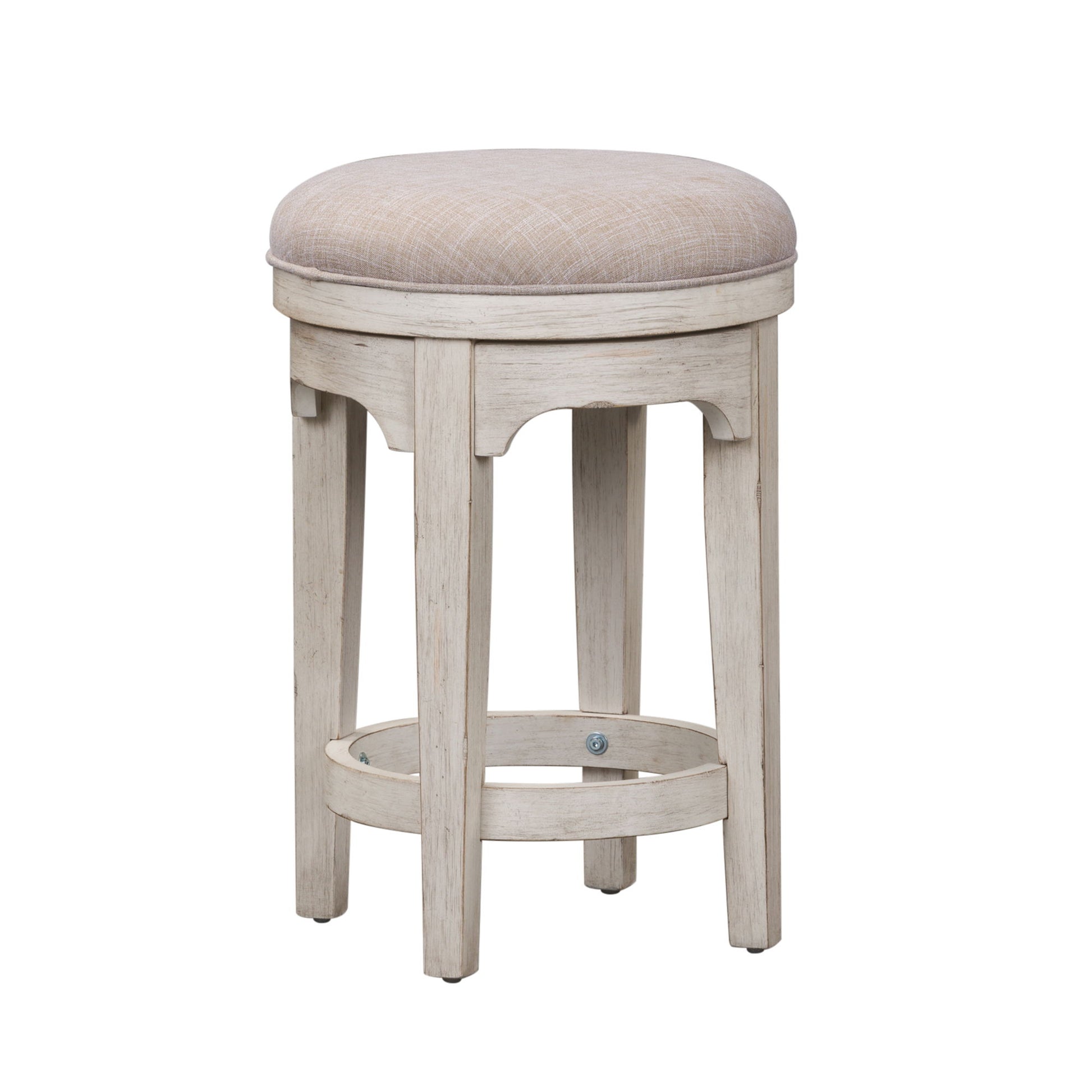 Farmhouse Reimagined - Console Swivel Stool - White - Hornell Furniture Outlet