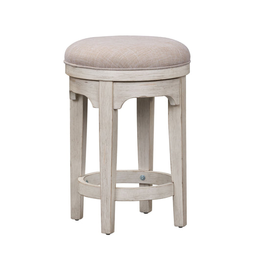 Farmhouse Reimagined - Console Swivel Stool - White - Hornell Furniture Outlet