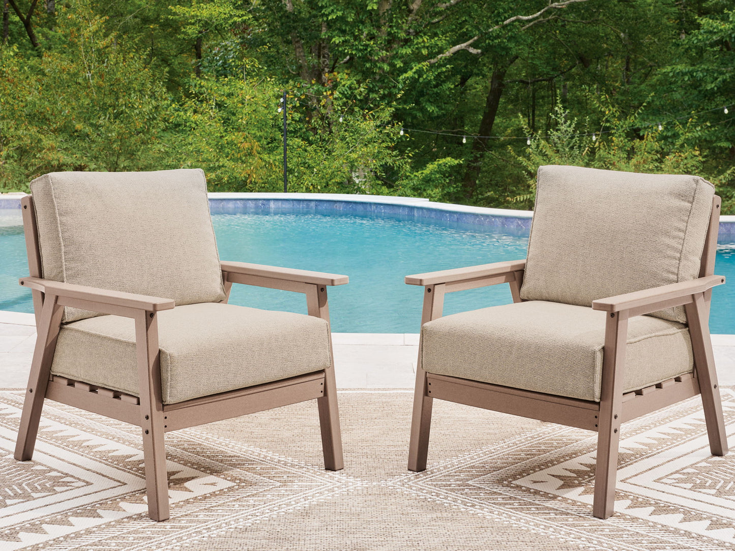 Grover Beach - Lounge Chair With Cushion (Set of 2) - Driftwood - Hornell Furniture Outlet