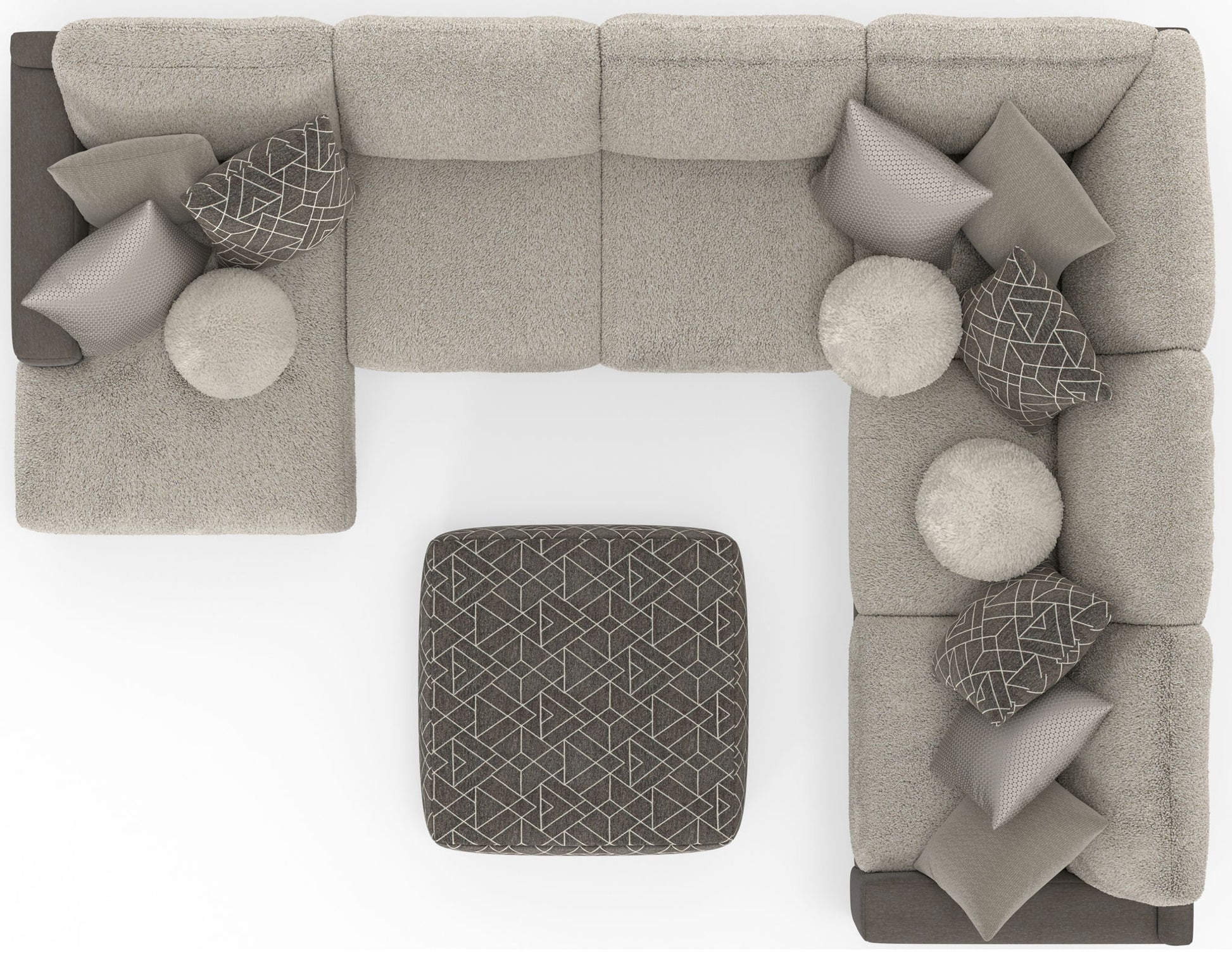 Canyon - 4 Piece Sectional With Cuddler Seat Cushions, Included Accent Pillows And Cocktail Ottoman (Left Side Facing Chaise) - Umber - Hornell Furniture Outlet