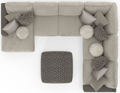 Canyon - 4 Piece Sectional With Cuddler Seat Cushions, Included Accent Pillows And Cocktail Ottoman (Left Side Facing Chaise) - Umber - Hornell Furniture Outlet