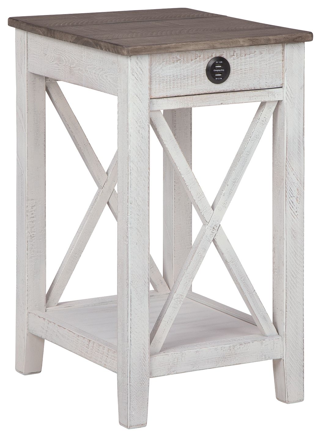 Adalane - White / Gray - Accent Table - Hornell Furniture Outlet