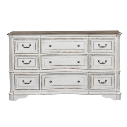 Magnolia Manor - 9 Drawer Dresser - White - Hornell Furniture Outlet