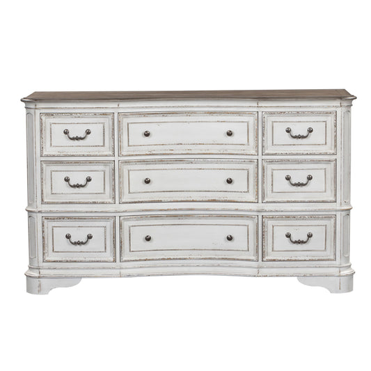 Magnolia Manor - 9 Drawer Dresser - White - Hornell Furniture Outlet