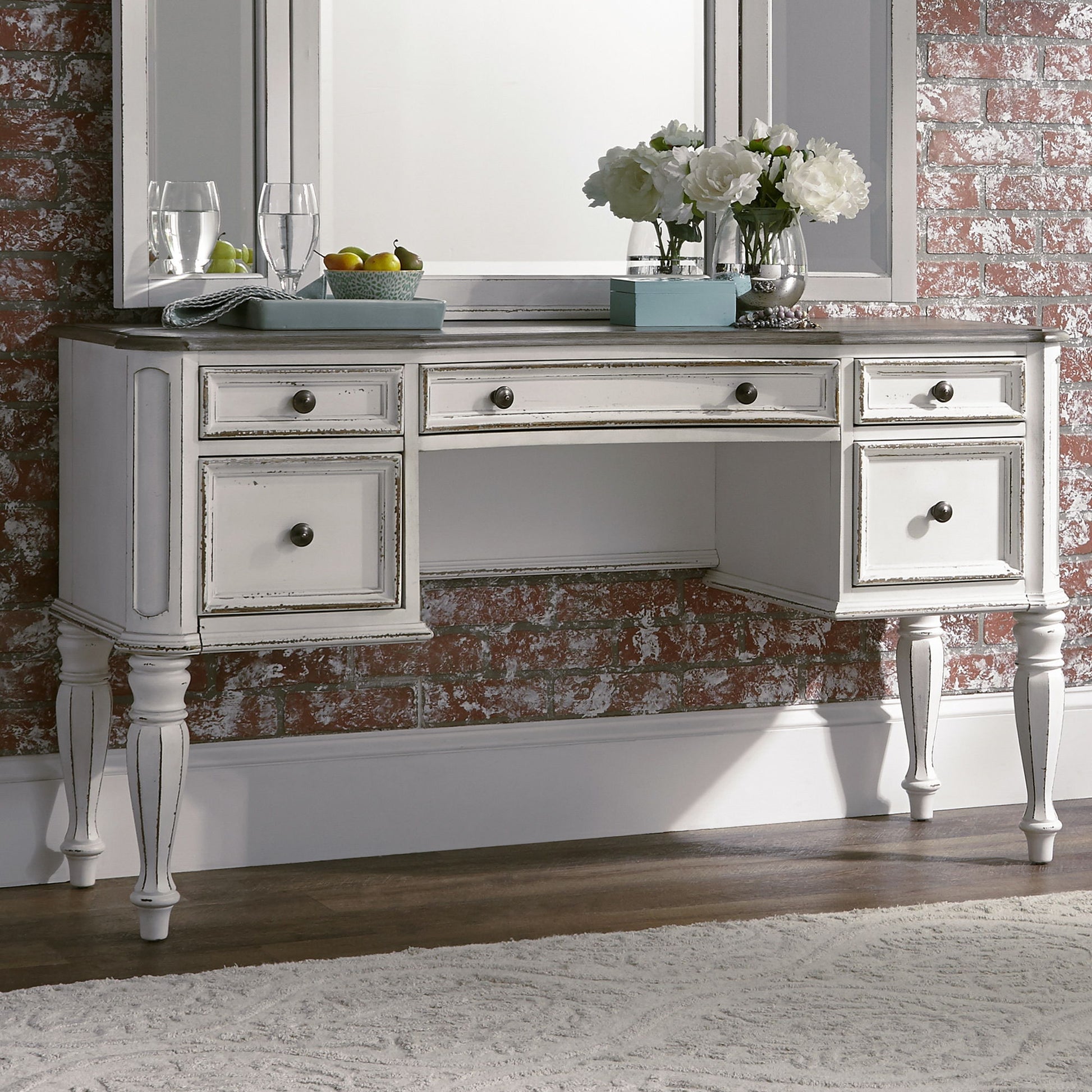 Magnolia Manor - Vanity Desk - White - Hornell Furniture Outlet